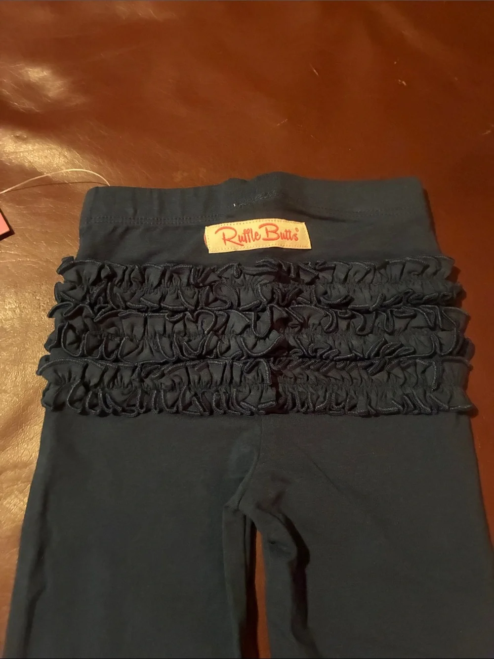 Ruffle Butts Navy Ruffle Hem Leggings